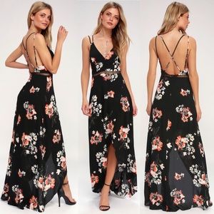 Harbour Island Black Floral Print Maxi Dress